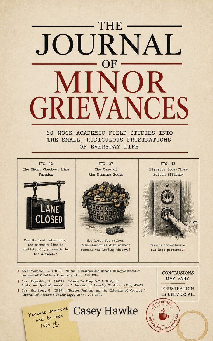 Book cover: The Journal of Minor Grievances, by Casey Hawke